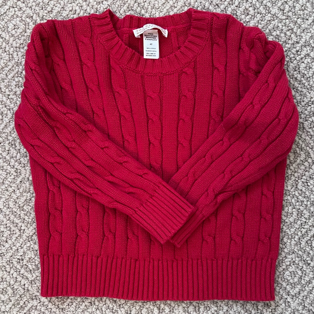 The Beaufort Bonnet Company boys red sweater size 4T